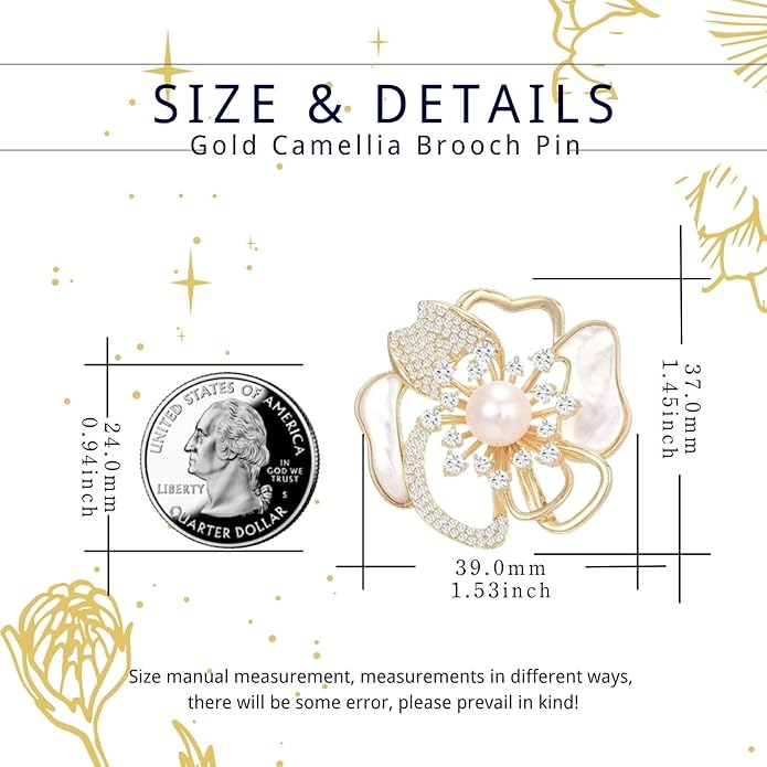 Rhinestone Flower Brooch Austrian Crystal Flower Pin 18k Gold Plated Floral Brooch Lapel Pin Jewelry Mother's Day Birthday Gifts for Mom Wife