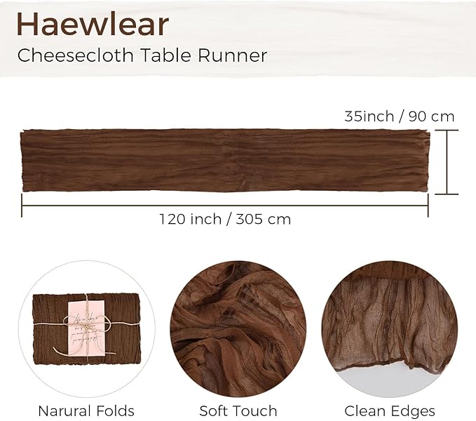 10PCS Dusty Rose Cheesecloth Table Runner 10ft Boho Gauze Fabric Cheese Cloth Table Runner Comes with 10 Cloth Napkins Runner for Romantic Wedding Birthday Shower Party Table Decoration