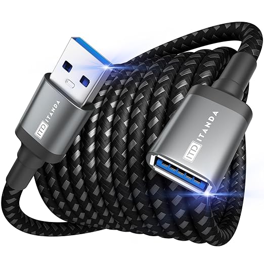 ITD ITANDA 10FT USB Extension Cable USB 3.0 Extension Cord Type A Male to Female5Gbps Data Transfer for Keyboard, Mouse, Playstation, Xbox, Flash Drive, Printer, Camera and More