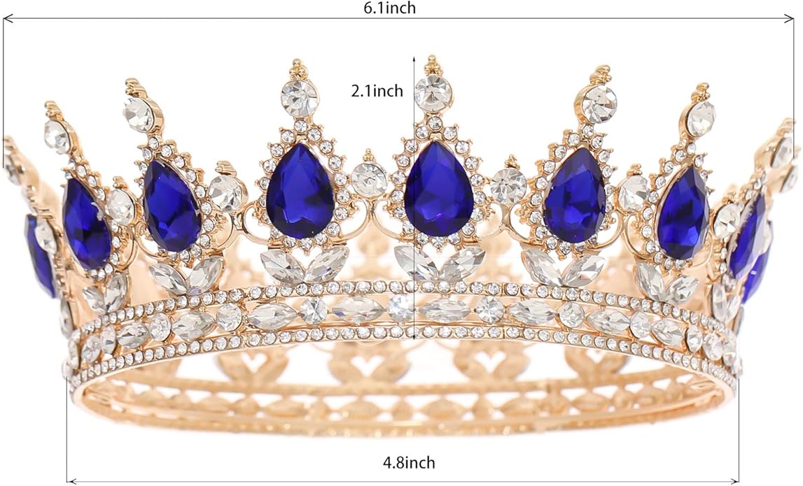 FORSEVEN Queen Crown Rhinestone Wedding Crowns and Tiaras for Women Costume Party Hair Accessories Princess Birthday Crown Crystal Bridal Crown Halloween Decorations Headband