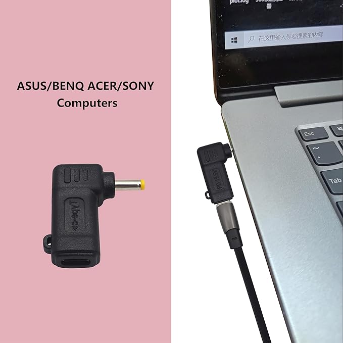 90W PD USB C to DC4017 Power Converter Type to DC 4017 Laptop Charging Adapter 19V 4A Type C Female to DC 4.0 x 1.7mm Male Power Adapter for Studio and Travel [PD-4017]