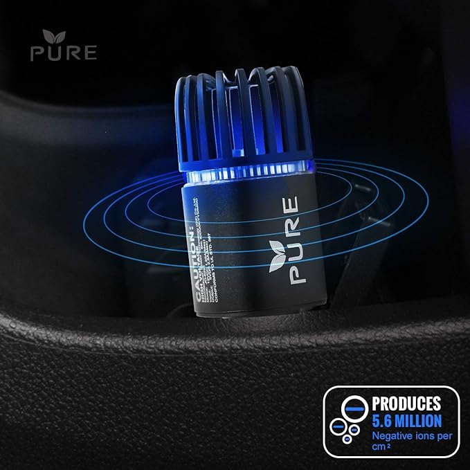 Car Air Purifier ARB Certified 3in1 Premium Stainless Steel Air Filter Ionizer w/Dual USB Ports - Eliminate Allergens Odor Smell, Smoke, Pets, Pollen Mold Bacteria w/Anti-Microbial Deodorizer