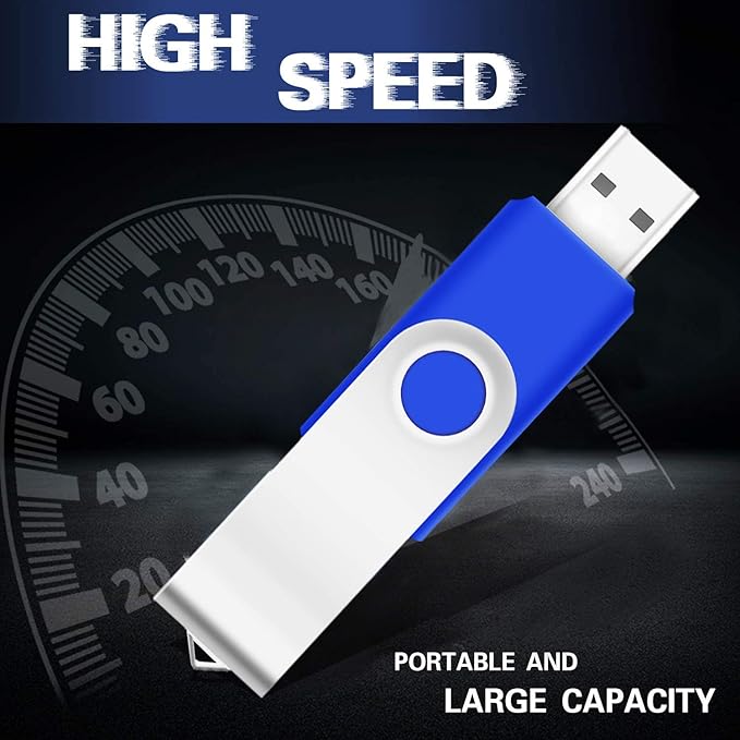 128MB Bulk Flash Drives 50 Pack, EASTBULL USB 2.0 Flash Drives Pack Thumb Drives Bulk for Storage (Blue)