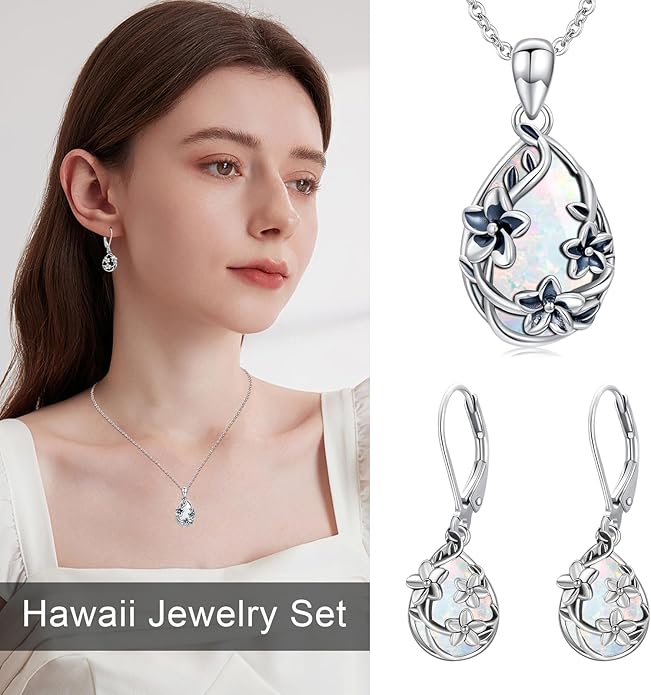 JUSTKIDSTOY Moonstone Necklace 925 Sterling Silver Teardrop Pendant Necklace Jewelry Gifts for Women Girls