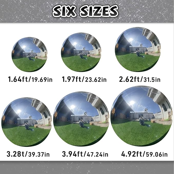 39.3in Inflatable Mirror Ball,Shiny Inflatable Ball Silver/Gold/Iridescent,PVC Hanging Large Disco Ball Decor for Party, Concerts, Stage, Wedding Decoration (1 Piece,Without Air Pump)