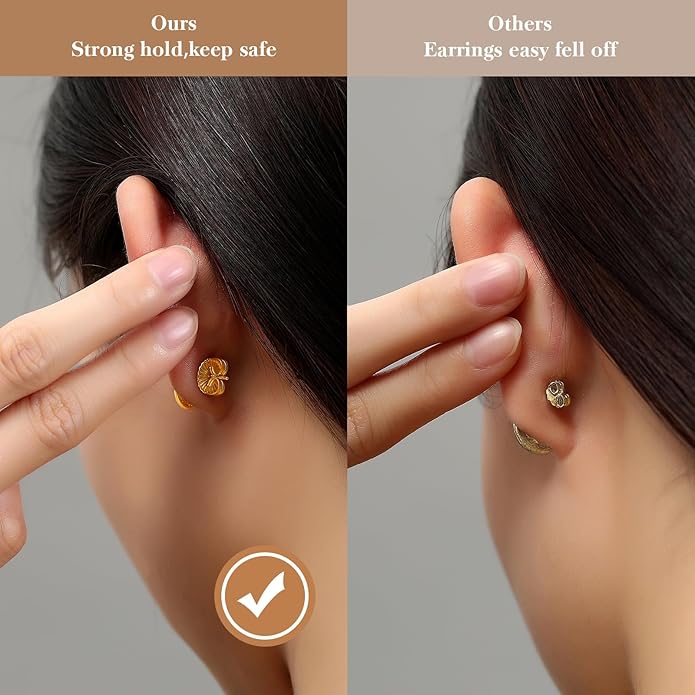 Gold Earrings for Women 24K Gold Filled Initial Earrings for Women S925 Earrings Gifts for Her