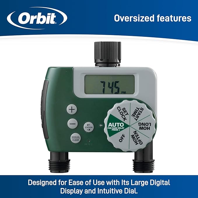 Orbit 58910 2-Outlet Programmable Digital Hose Watering Timer