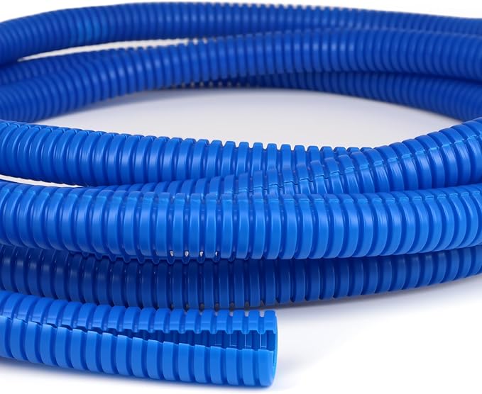 Split Wire Loom Tubing, 10,25ft Cord Protectors from Pets No Chew, Flexible Wire Covers Cord Protectors, Protective Split Cable Sleeve for Automotive Home Industrial Wires(Blue, 1.12inch-10ft)