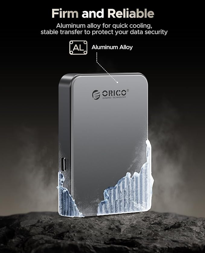 ORICO 1TB Magnetic SSD, PD100W Charging, 4K ProRes HDR, 1000MB/s USB 3.2, Portable External Drive for iPhone 16/15, Laptops, Tablets - Aluminum Alloy, Drop Resistant - K10