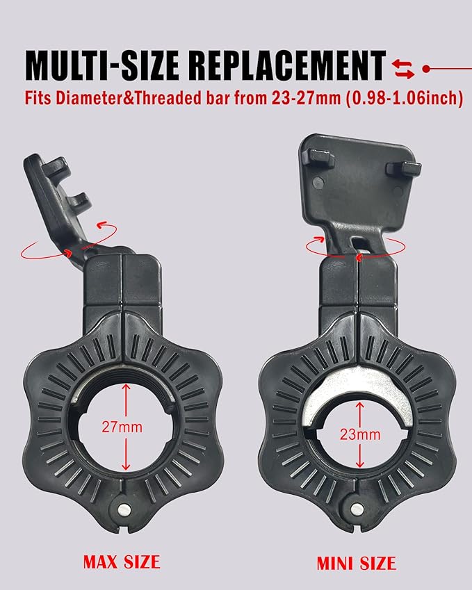 Adjustable Barbell Clips (2-Pack), Fits 0.98-1.1" Olympic & Standard Bars, Secure Locking Collars for Weight Lifting Strength Training