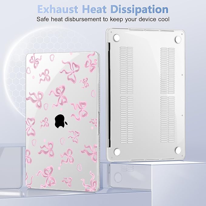 May Chen for MacBook Pro 13 inch Case 2022 2021 2020 Release A2338 M2 M1 A2289 A2251, Plastic Crystal Hard Shell Case Cover for MacBook Pro 13 inch Touch Bar Fits Touch ID, Heart Bow