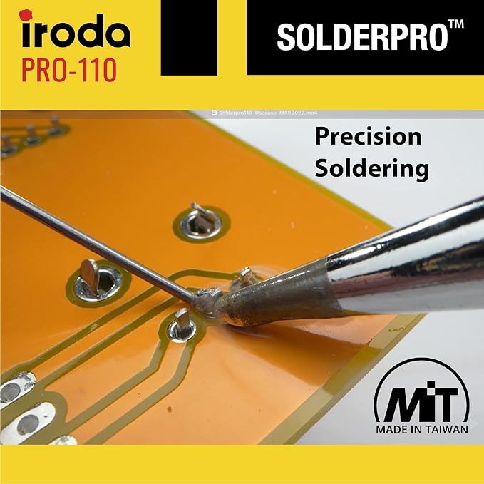 IRODA SolderPro 110 Cordless Butane Soldering Iron Kit, 115 MIns Run Time, Rapid Heat Up, Professional Set With Tips & Sturdy Tool Case (No Butane Included)