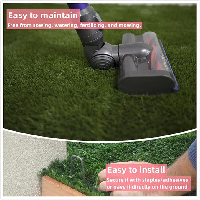 Artificial Grass Rug 3 ft x 70 ft, Synthetic Fake Grass Turf Mat for Indoor Outdoor Garden Home Decor, 0.8" Pile Height