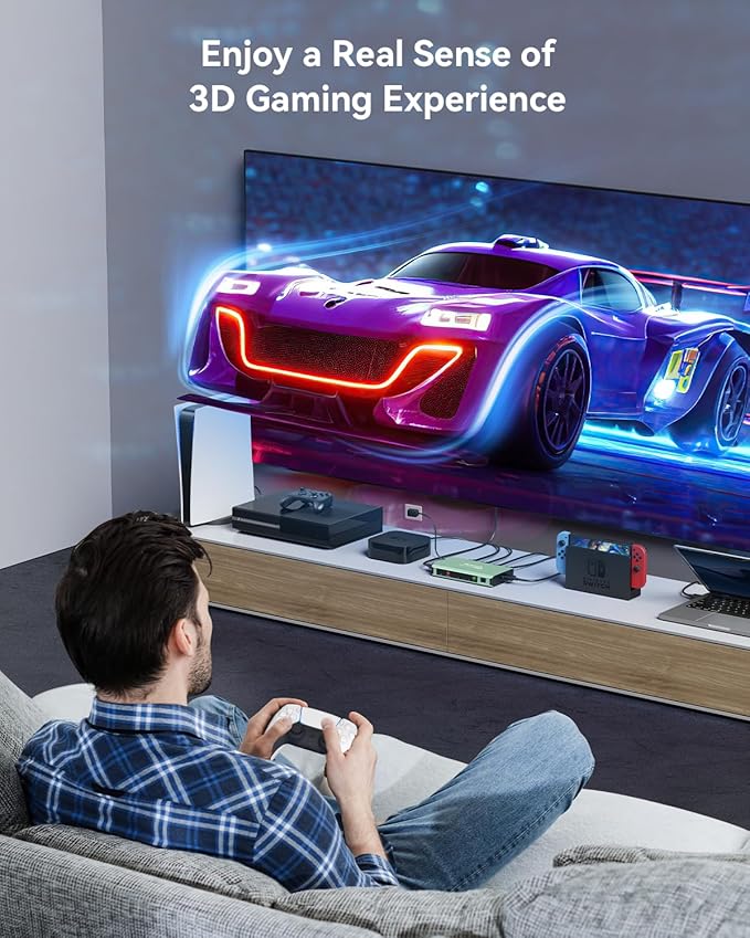 HDMI Switch 5 in 1 Out 4K@60Hz, GANA HDMI Splitter Switcher with Remote, Aluminum HDMI 2.0 Switch Box Hub for 3D, HDCP2.2, HDR, Compatible with Xbox, PS5/4/3,Fire Stick,Roku,Blu-Ray Player, Mint Green