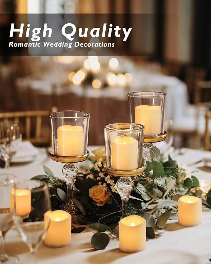 Homemory 50Pack Flickering Flameless Votive Candles,200+Hour Electric Fake Candles,Battery Operated LED Tealight for Wedding,Outdoor,Table,Halloween,Christmas Decor(Warm White,Battery Included)