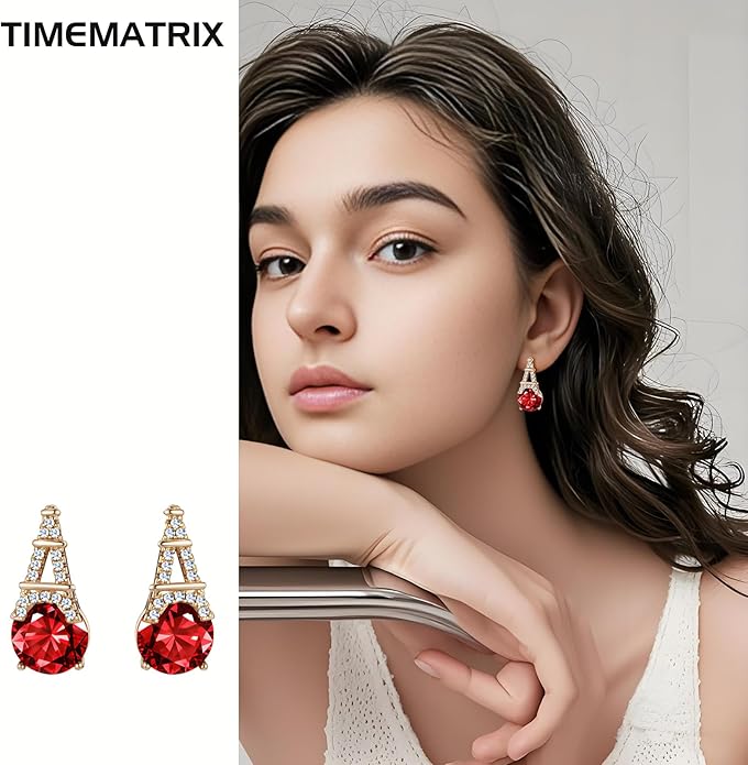 Alphabet Earring for Women, 18K Gold Plated Brass with Cubic Zirconia.