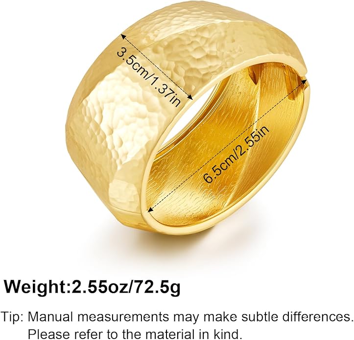 Statement Golden Matte Bracelet for women Minimalist Chunky Brushed Bangle Bracelet Vintage Thick Wide Cuff bracelet Gold Plated Open Cuff Geometric Bracelet