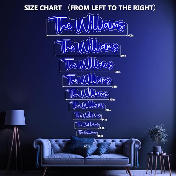 Custom Neon Signs, Personalized Large Led Neon Lights Sign,Neon Sign Customizable for Wall Decor Wedding Birthday Party Bedroom Bar Shop Name Logo Lights (Optional 16" to 60") (2 Lines)