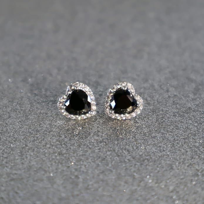 YOMELA Cubic Zirconia Earrings Studs, Halo CZ Birthstone Simulated Diamond Stud Earrings for Women