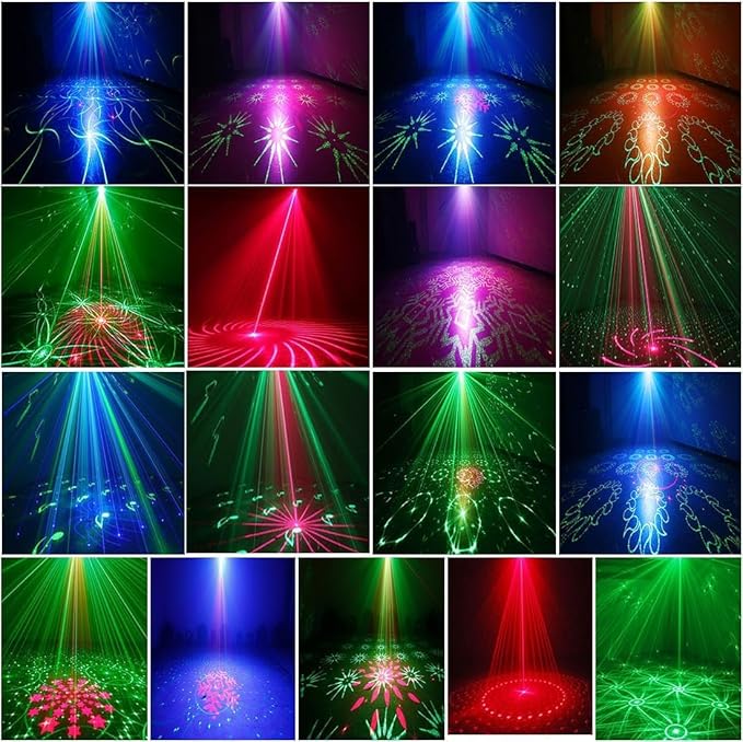 Party Lights Dj Disco Lights,Lamp Sets Strobe Stage Light Sound Activated Laser Light Stage Projector with Remote Control for Gift Parties Decorations Christmas Halloween Club Karaoke KTV Bar