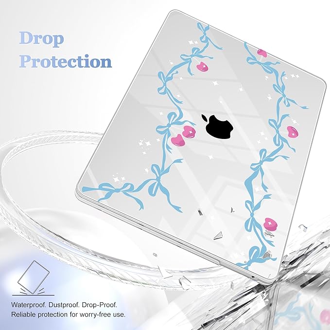 Case for MacBook Pro 13 inch with/Without Touch Bar (2016-2022, M2 A2338 M1 A2289 A2251 A2159 A1989 A1706 A1708), Hard Shell + Keyboard Cover + Dust Plug, Cherry Bow