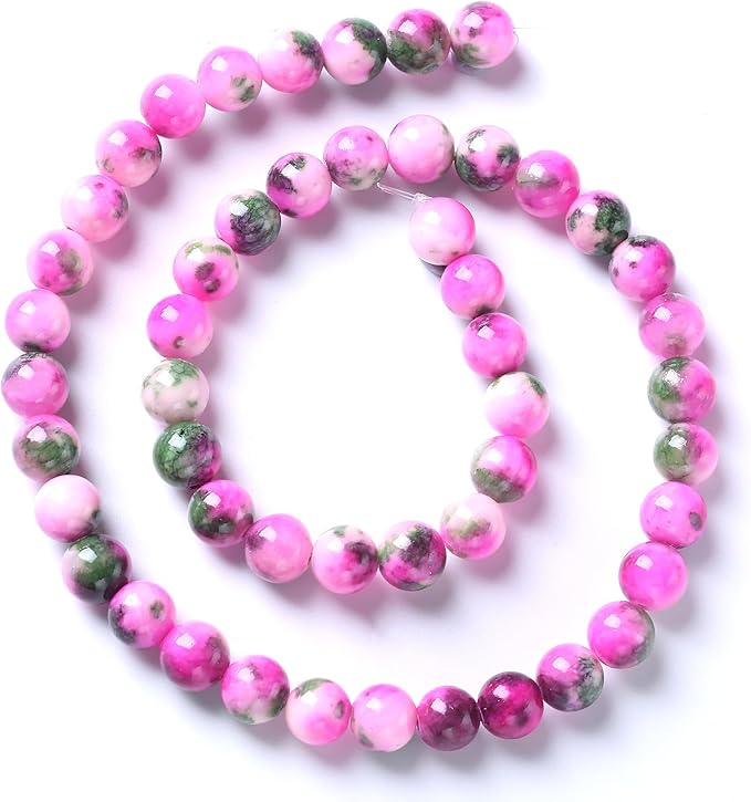 6MM 60PCS Pink Green Persian Jade Spacer Loose Beads for Jewelry Making DIY Bracelet Necklace