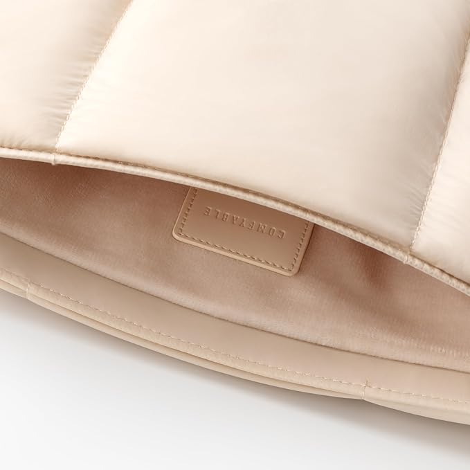 Comfyable Puffy Laptop Sleeve 13 Inch 14 Inch, Quilted Puffer Laptop Carrying Case, Pillow Case Compatible with MacBook Air M4 2025 M3 M2 M1, MacBook Pro M4 Pro/Max, Beige