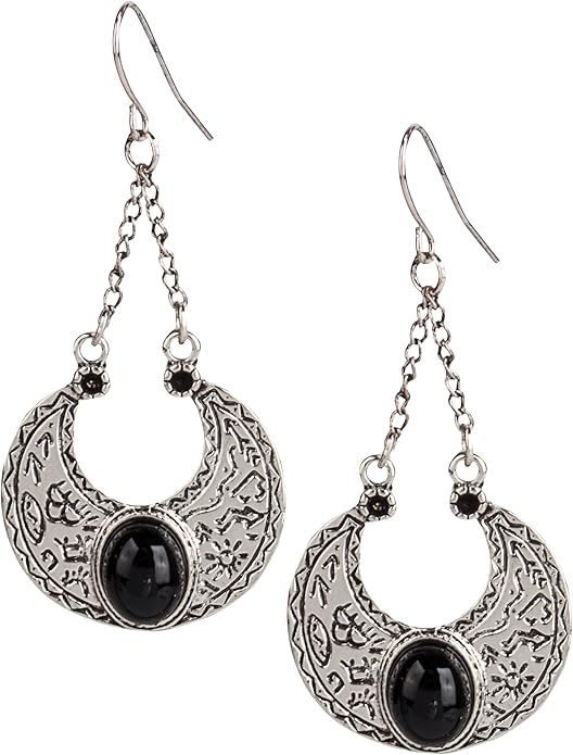SPUNKYsoul Boho Dangle Earrings for Women – Lightweight Tribal Fan Paddle Design with Hieroglyphic Accents – Unique Handmade Gift Idea for Her