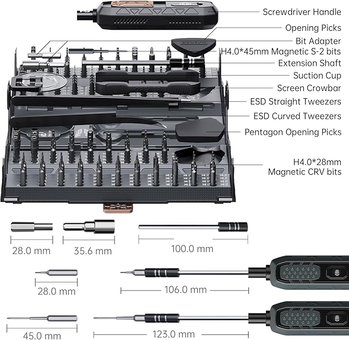 Mini Precision Screwdriver Set,JAKEMY 180 in 1 Laptop Screwdriver Repair Tool Kit,Magnetic Multi-Bit Tiny Screwdriver Bit Kit for DIY,Computer,PS5,Xbox,RC Car,Jewelers,Glasses,Watch,Home