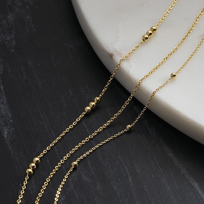 Milla Layered Necklaces for Women – 14K Gold Plated or Silver Plated Dainty Necklace Stack, Trendy Triple Chain Necklace Set
