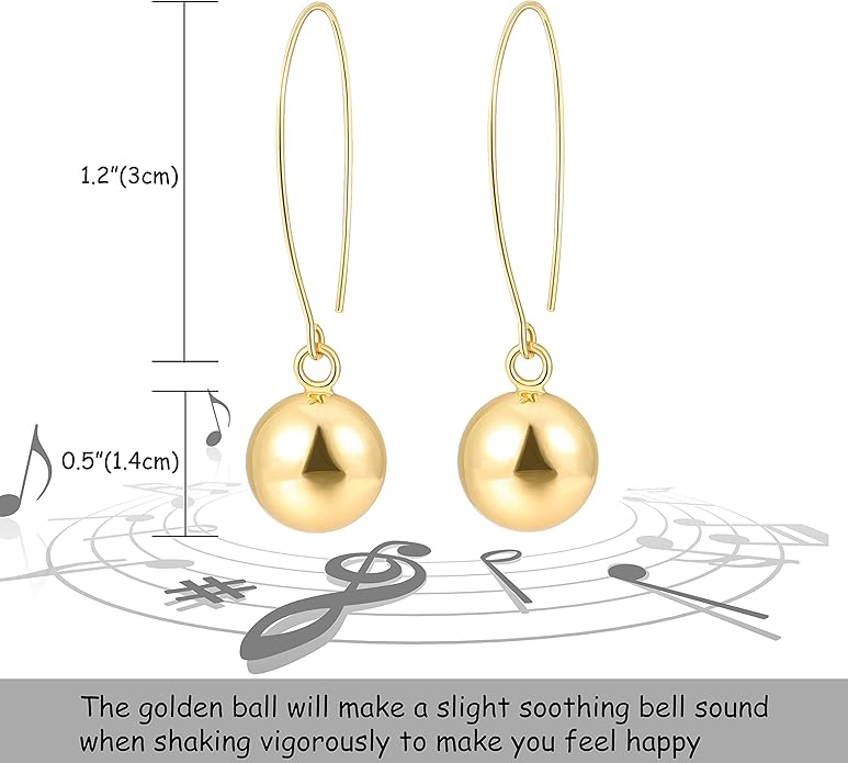 SOFYBJA Dainty 18K Gold Plated Disc Ball Triangle Sunburst Drop Earrings Long Dangle Lightweight Handmade Earrings Jewelry