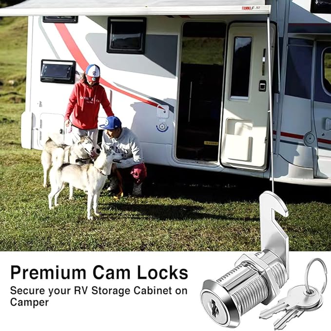 Cabinet Cam Locks Keyed Alike, 1-1/8'' Fits on7/8'' Max Door Thickness, Secure File Drawer Mailbox RV Storage Replacement Set, Zinc Alloy (1-1/8 Inch 6Pcs)