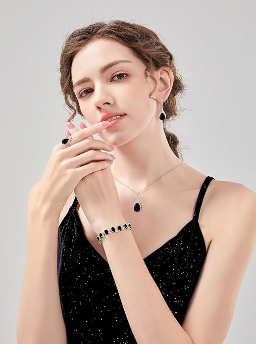 GZWHD Jewelry Set for Women CZ Earrings Necklace Ring Bracelet Set Prom Party Wedding Jewelry Gift for Mother Friend Wife