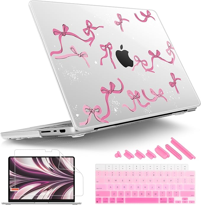 Tuiklol for MacBook Pro 14 Inch Case 2024-2021 Release M4 A3112 A3401 A3185/M3 A2918 A2992/M2 A2779/M1 A2442 Pro/Max,Hard Shell Case with Keyboard Cover & Screen Protector for Touch ID,Bow
