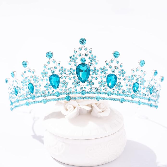 FORSEVEN Crystal Tiaras for Women, Wedding Tiaras and Crowns for Women Tiaras for Birthday Party Princess Crown Hair Accessories Bride Rhinestone Halloween Decorations Headband