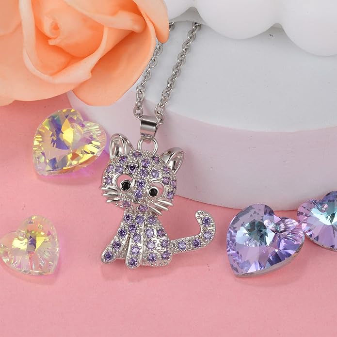 Couple Heart Or Cat BFF Best Friend for Girls Puzzle Friendship Pendant Necklaces,316L Stainless Steel