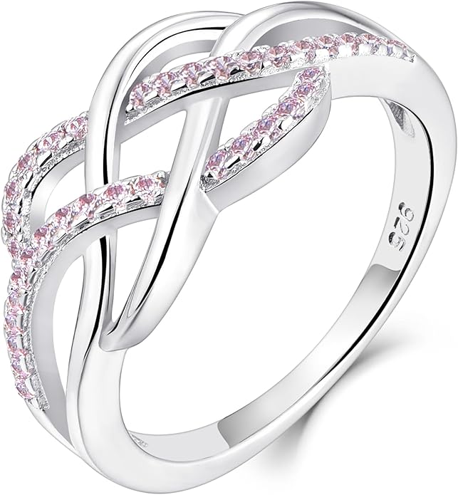 YL Celtic Knot Rings 925 Sterling Silver Twisted Knot Ring Birthstone Infinity Statement Jewelry for Women-size5