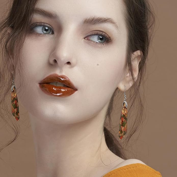 SELOVO Jasper Stone Earrings for Women Trendy Dangle Earrings Fishhook Drop Earrings