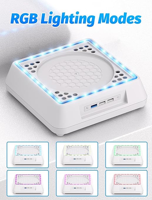 Cooling Fan for Xbox Series X Mviioe Xbox Series X Cooling Stand with LED Indicator, Extra Big Turbo Fan, USB 2.0 Ports, Dust Cover Filters (Only Compatible with Xbox Series x) (White)