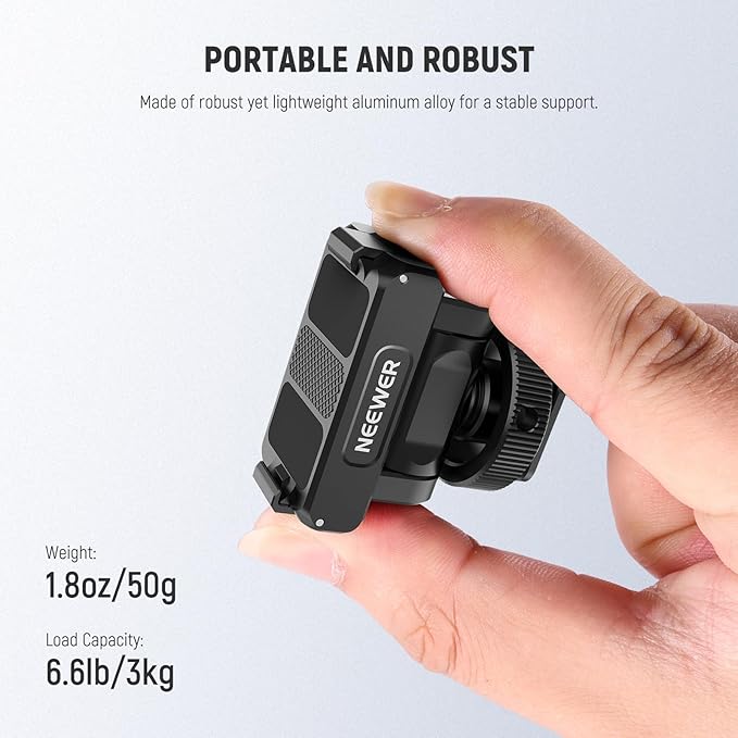 NEEWER Magnetic Mount Adapter Compatible with DJI Osmo Action 5 Pro/4/3, Upgraded Metal Quick Release Action Camera Mount Vlogging Accessories