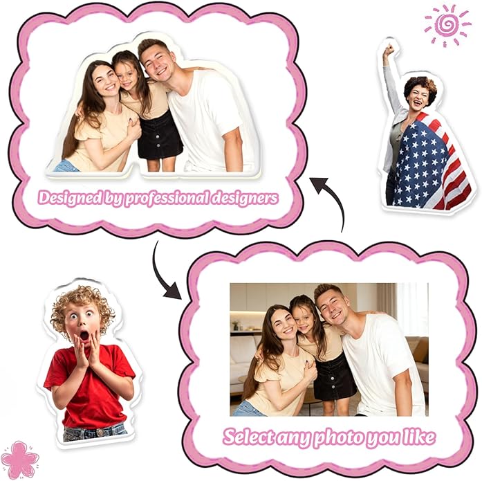 Custom Charms for Shoes Personalized Funny Acrylic Shoe Lace Charms with Photo and Text Personalized Shoe Decoration Party Gifts for Birthday Christmas Day