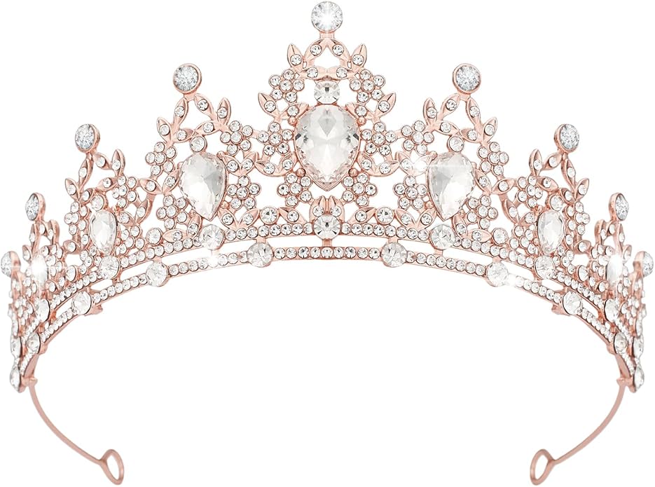 Crystal Tiaras & Crowns for Women, Bride Royal Queen Headband Princess Headpieces for Birthday Cake Crown & Prom Pageant Party
