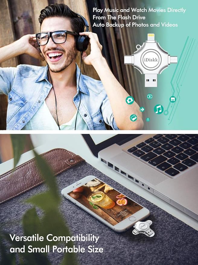 256GB App-le Certified iPhone 17 16 iDiskk FLASHDRIVE 256GB USB C Thumb Drive Photo Stick for iPhone iPad Android Samsung Flash Drive for iPhone Photos 15/14/13/12/12 pro/12 mini Storage