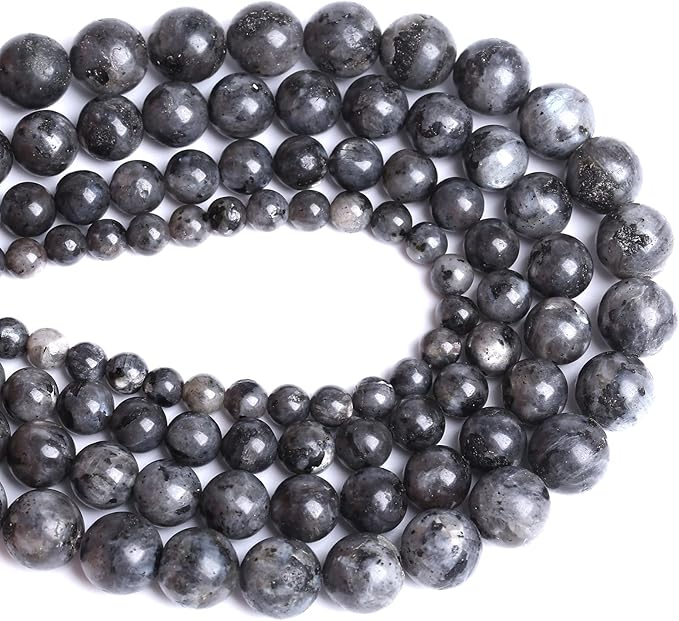 6mm 61pcs Natural Black Labradorite Stone Beads Round Larvikite Beads for Jewelry Making DIY Bracelet 15" Strand Wholesale (Black Larvikite Labradorite Beads, 6mm)