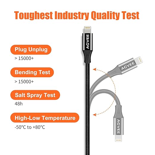 AGVEE 2 Pack 4 inch Lightning Extension Cable, Braided Female to Male Extender Full Function Cord Compatible with iPhone iPad, Data Sync Video Audio & Charging Connector Adapter, Black