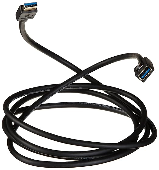 Amazon Basics USB-A 3.0 Extension Cable, 4.8Gbps High-Speed, Male to Female Gold-Plated Connectors, 6.5 Foot, Black