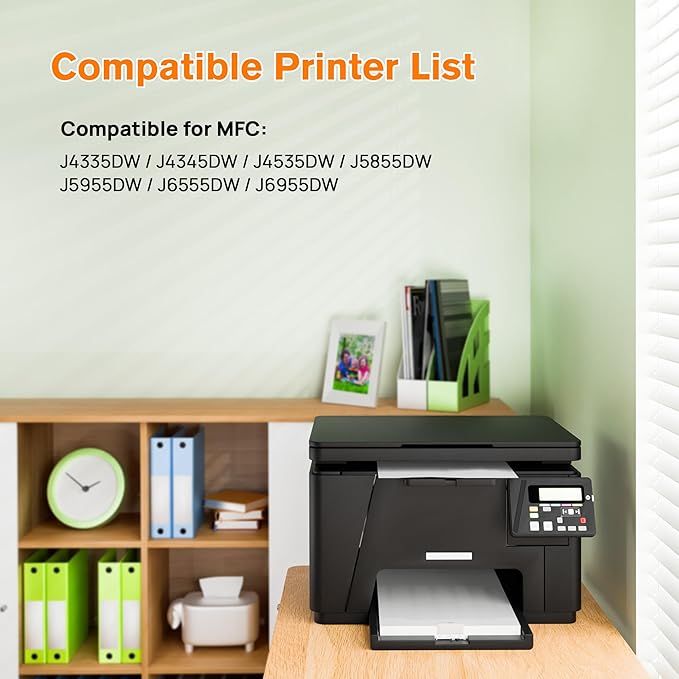 LC406XL Ink Cartridges for Brother Printer Replacement for Brother LC406 Ink Cartridges Work for MFC-J4335DW MFC-J5855DW MFC-J6555DW Printers, X-Large Capacity, Black Color