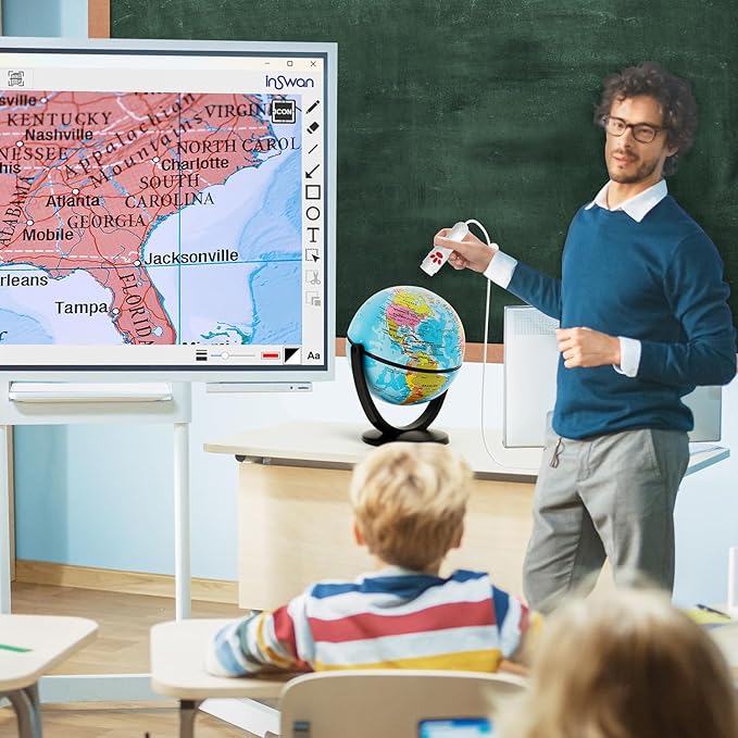 INS-3 Handheld Webcam/USB Document Camera for Classroom, Built-in Mic, Light, Auto Focus, Windows, Mac OS, iPad OS, Chromebook for Close-up Demo, Distance Learning, Web Conferencing, IWBs