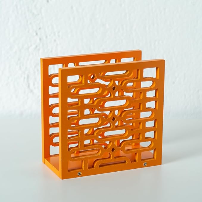Handmade Vintage Star Napkin Holder - Mid-Century Modern Atomic Elliptical Geometric Kitchen Decor - Farmhouse Wood Upright Table Napkin Stand - Unique 1960s 50s Retro Gift