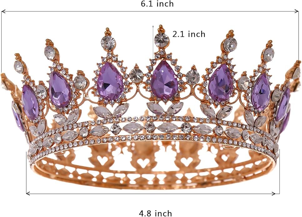 FORSEVEN Queen Crown Rhinestone Wedding Crowns and Tiaras for Women Costume Party Hair Accessories Princess Birthday Crown Crystal Bridal Crown Halloween Decorations Headband